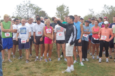 Runners receiving instructions at 2010 Laudholm 5K