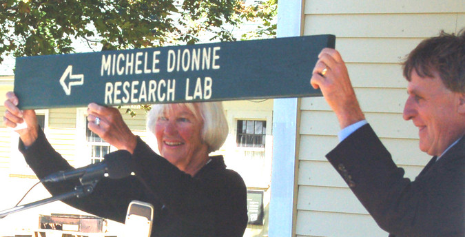 Cynthia Daley and Paul Dest dedicate the Michele Dionne Research Lab on September 23, 2012