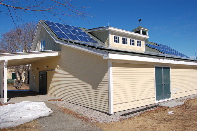 Completed solar installation on coastal ecology center roof