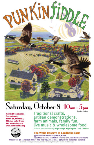 Poster for Punkinfiddle 2005 with flying geese art by Piper Castles
