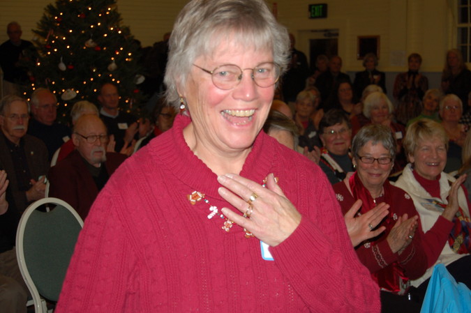 Betsy Stevens reacts to receiving her award