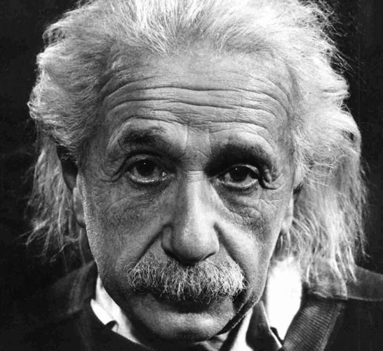 Sad-eyed Albert Einstein.