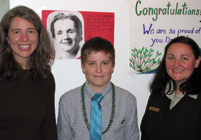 Suzanne Kahn Eder and Karrie Schwaab with first place winner Drake Janes
