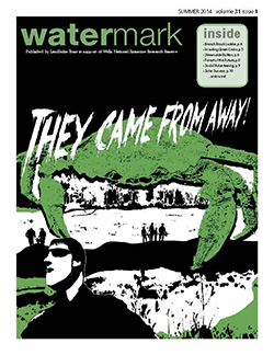 Cover of Watermark 31(1): Summer 2014 with scary green crab illustration